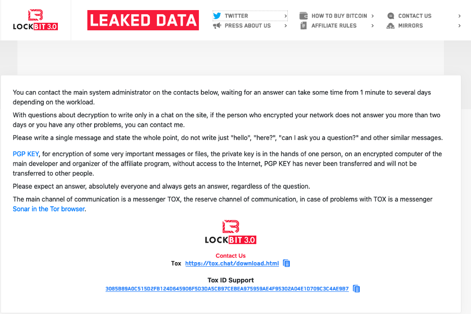 Lockbit support portal