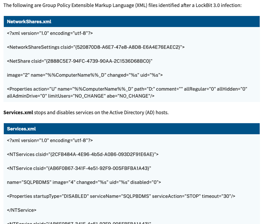 Lockbit group policy artifacts